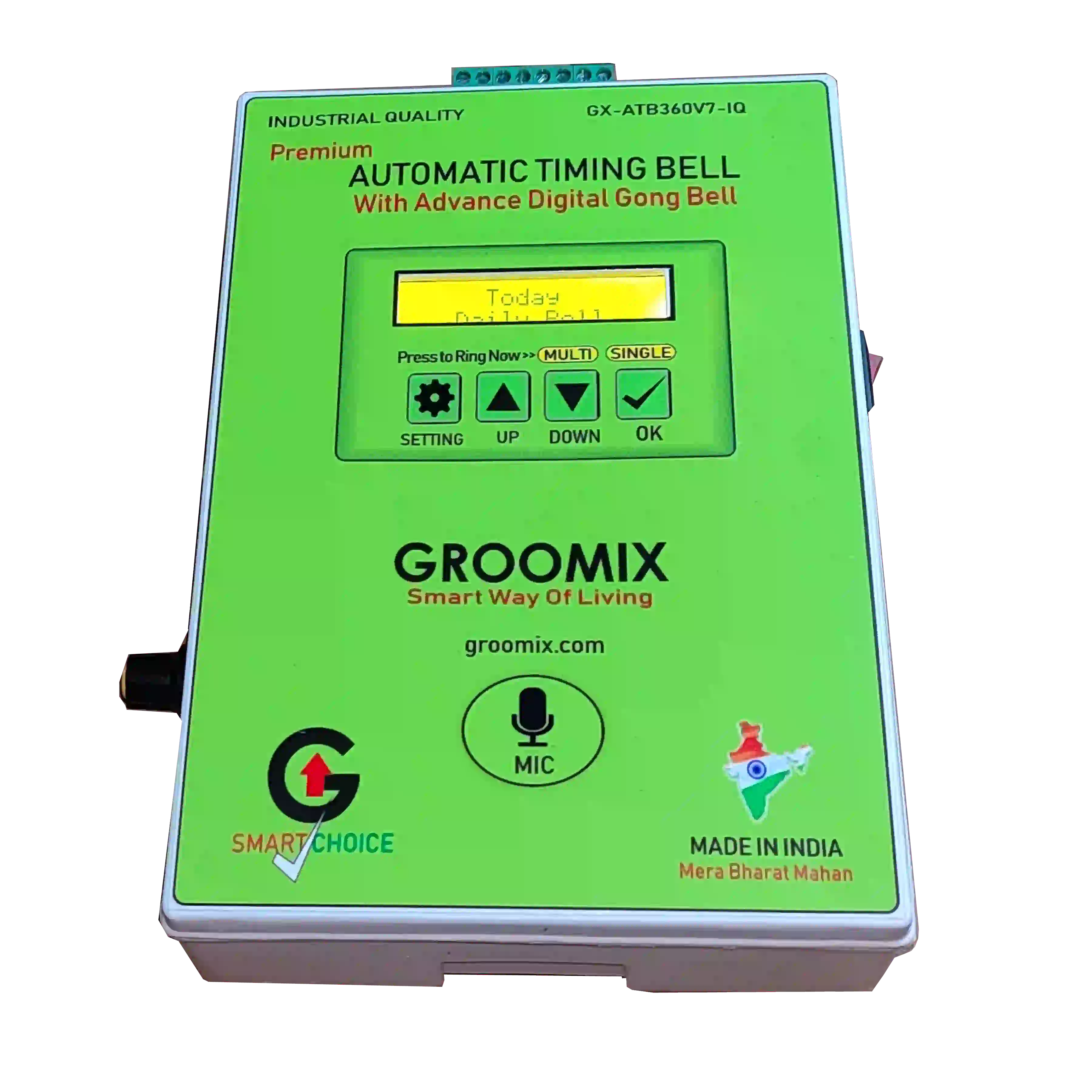 image of Automatic Timing Bell-Digital Gong Bell Sound-Mic Input For Announcements-Best For Schools, Colleges, Industries and Events